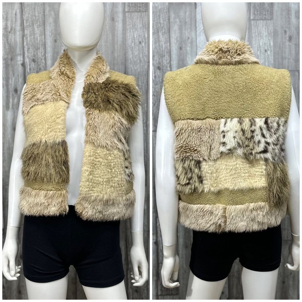 Anthropologie Mixed Faux Fur Vest
